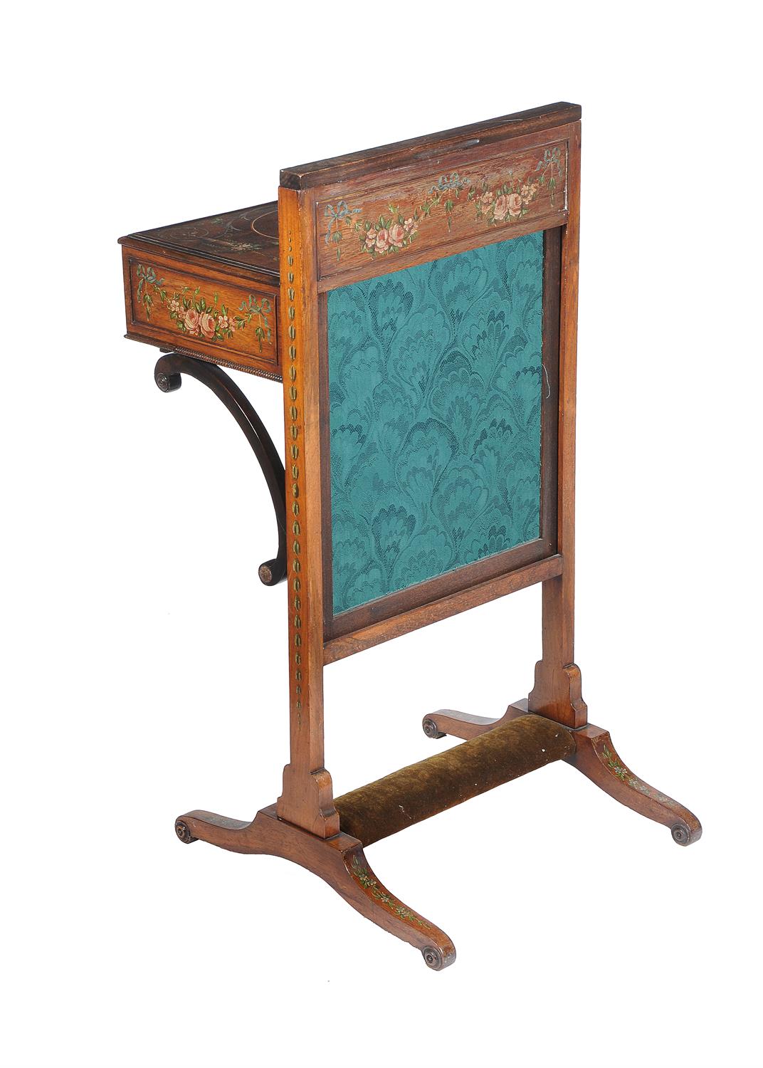 Y A Victorian rosewood and polychrome painted work table - Image 4 of 7