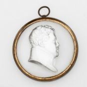 A rare early 19th century sulphide cameo medallion depicting Kamehameha II