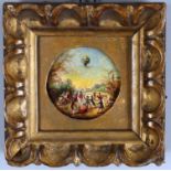 A 19th century miniature oil on copper depicting the "Annonay Balloon"