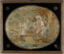 A late George III silkwork picture