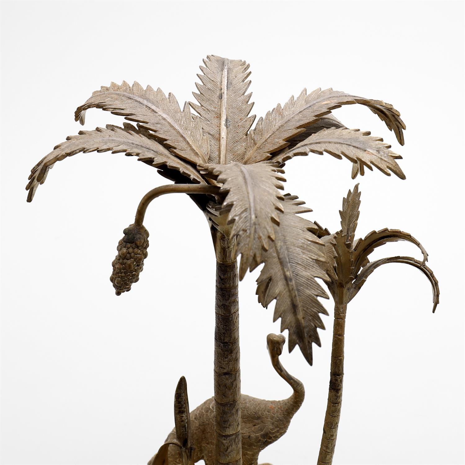 A plated table centrepiece in the form of two entwined palm trees with ostrich below - Image 4 of 6