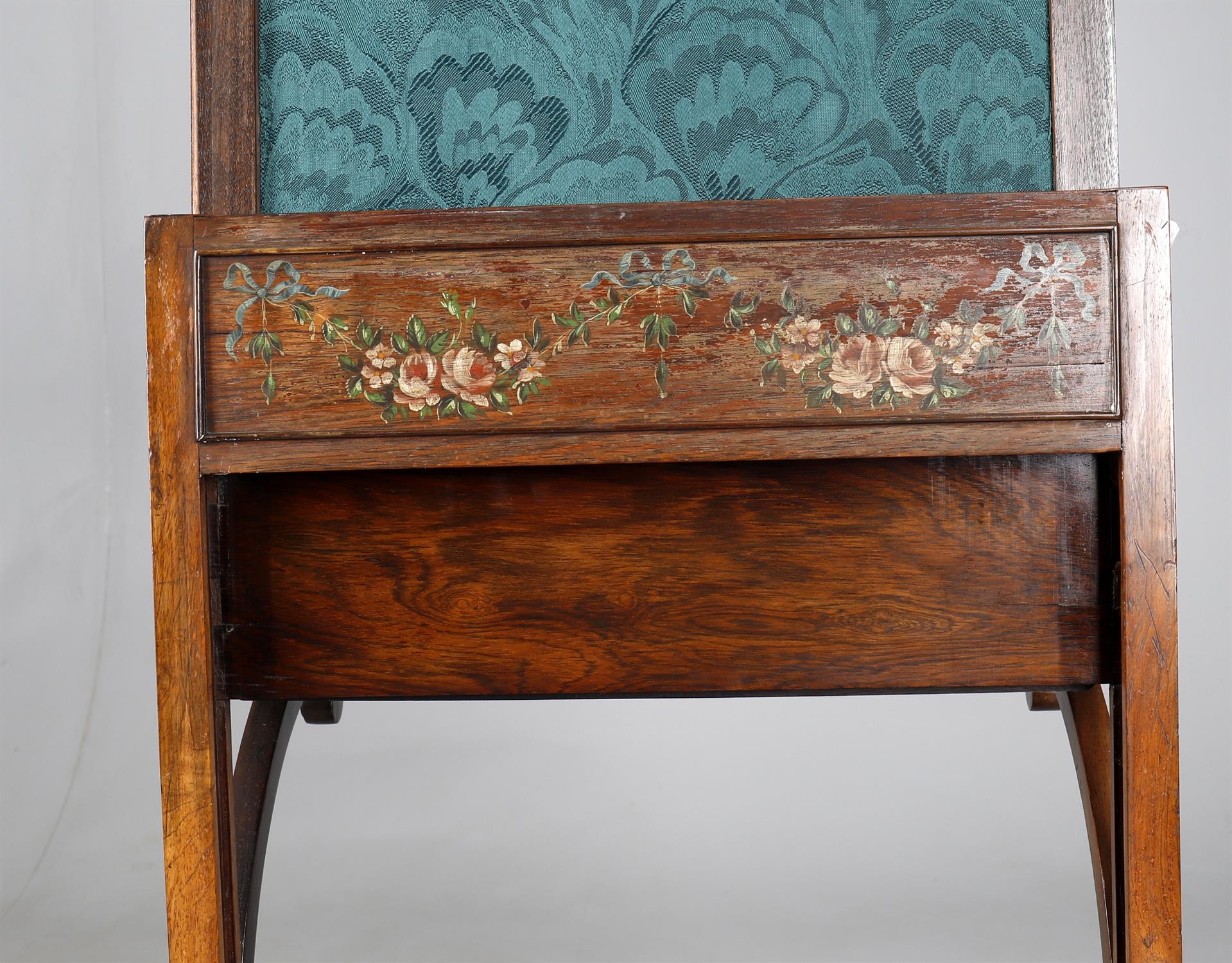 Y A Victorian rosewood and polychrome painted work table - Image 6 of 7