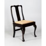 An ebonised oak side chair in the early 18th century style