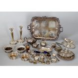 Assorted small silver and silver plate including a French silver small mug and napkin ring