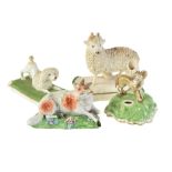 Four various English porcelain models of animals