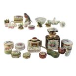 A miscellaneous selection of small items of porcelain and enamel