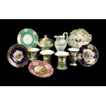 A miscellaneous selection of mostly English rococo revival and later porcelain