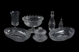 A selection of cut glass