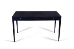 A dark blue lacquered side or writing table