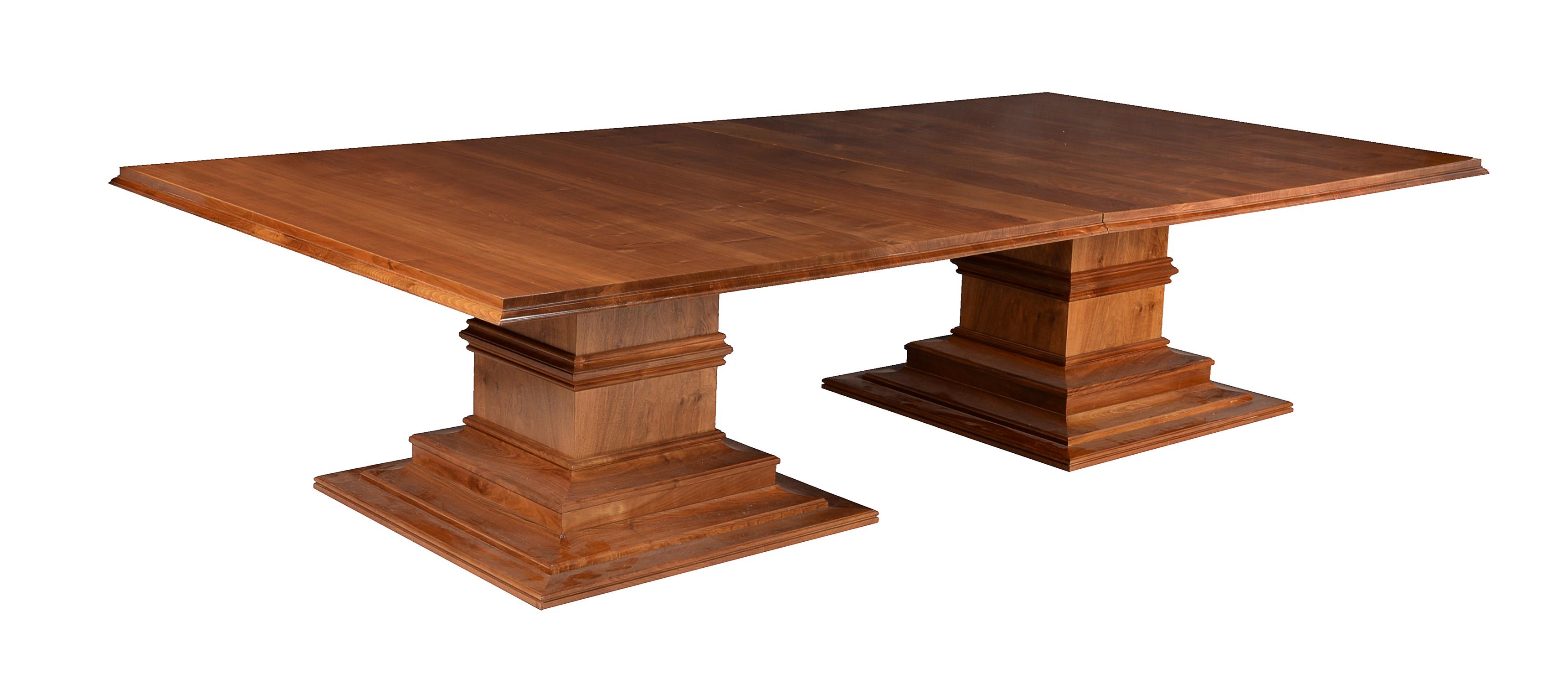 David Linley, a solid English walnut triple pedestal dining table - Image 3 of 3