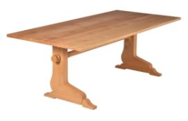 An oak refectory type dining table by Holgate and Pack