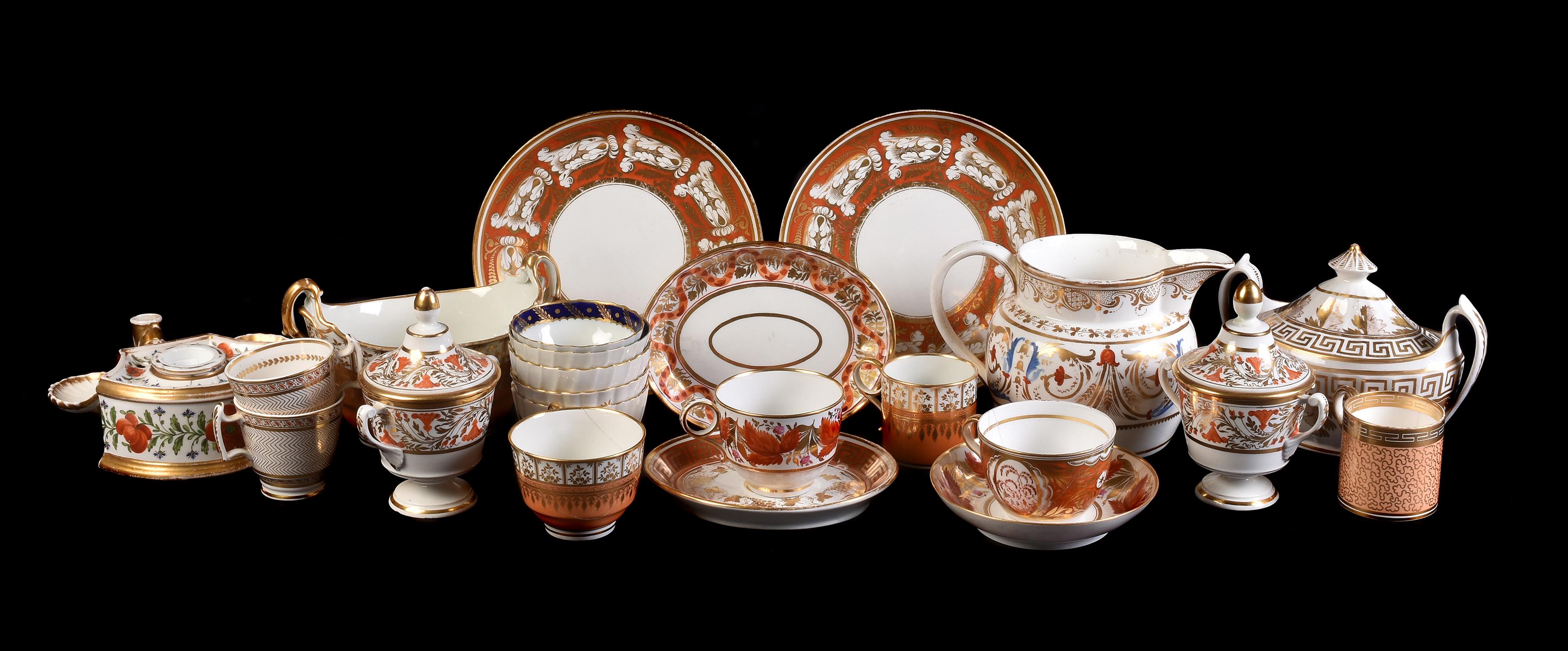 A selection of mostly Worcester porcelain tea wares