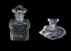 Lalique, Cristal Lalique, Samoa, a frosted and clear glass scent bottle