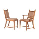 David Linley, a set of eighteen solid English walnut dining chairs