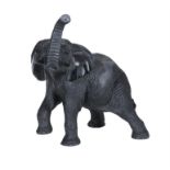 Daum, Elephant, a black pate de verre model of an elephant
