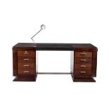 Y An Art Deco rosewood veneered twin pedestal desk