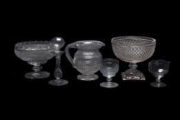 A selection of mostly cut glass