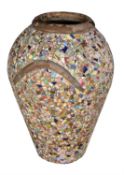 A large pottery and mosaic pot