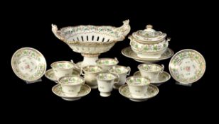 An English porcelain 'London' shape part tea service