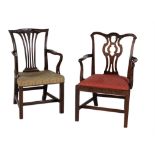 A George III mahogany open armchair