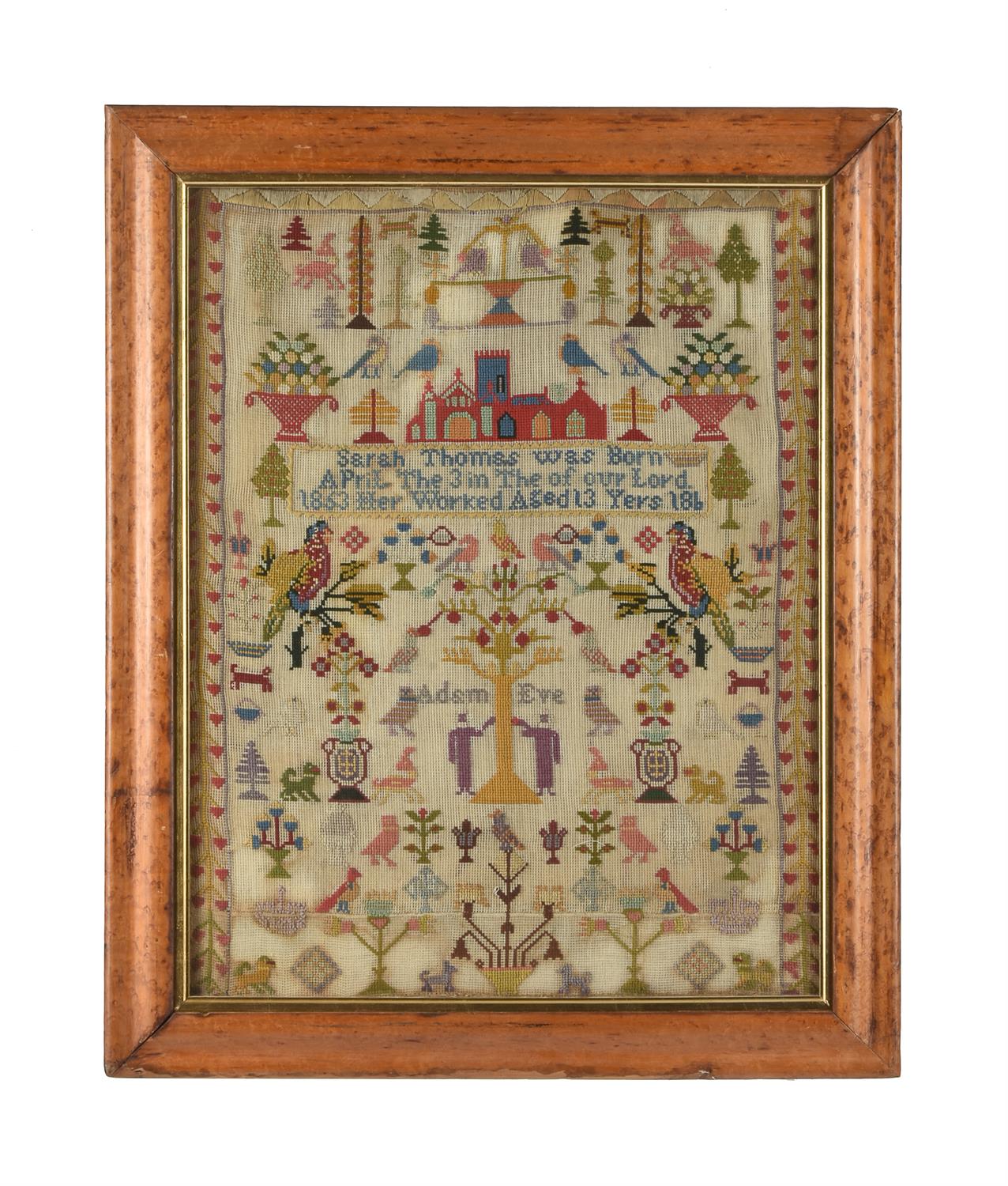 A large early Victorian Biblical needlework sampler by Susanna Sagar - Image 2 of 4