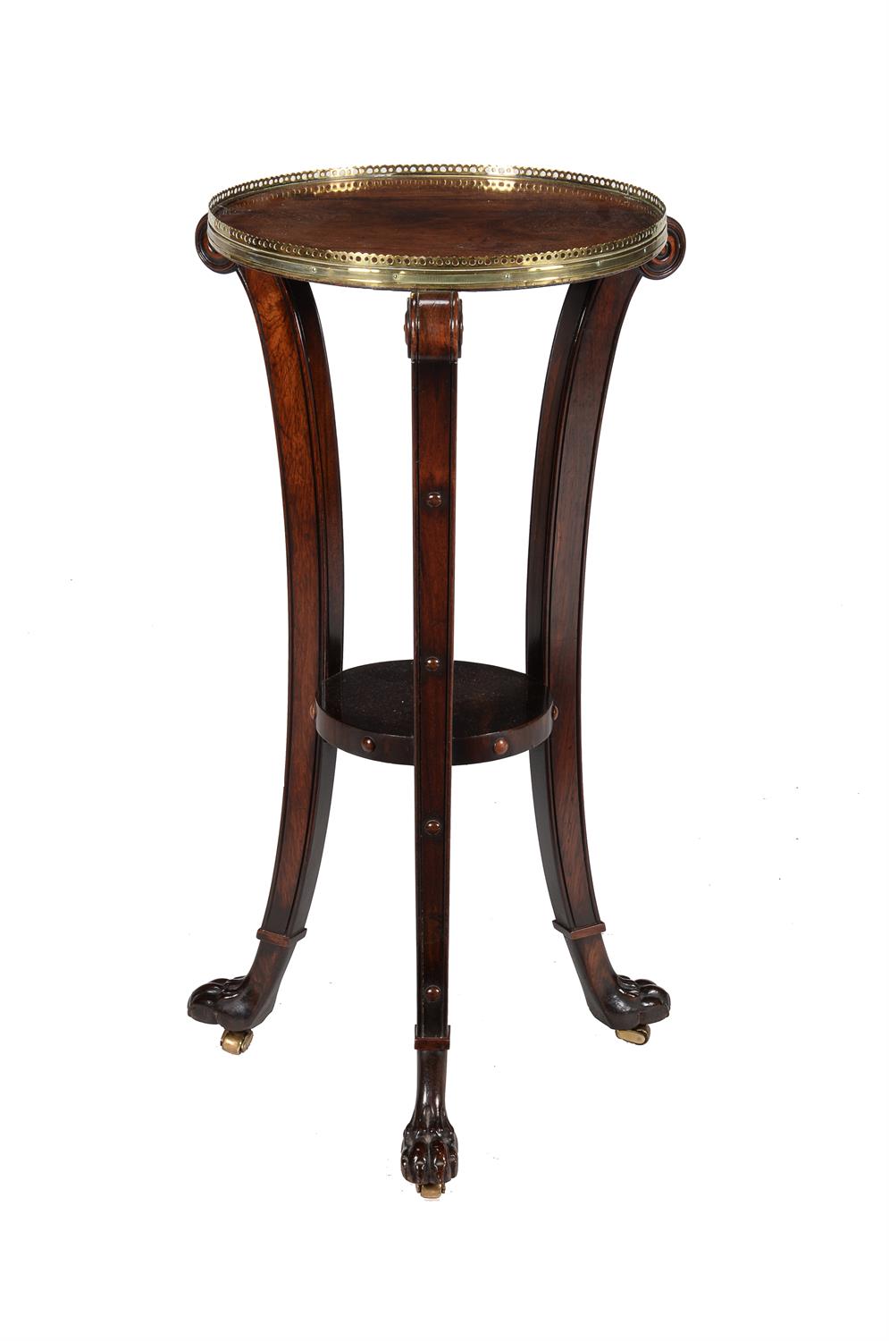 Y A Regency rosewood and gilt metal mounted torchère stand