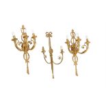 A pair of Louis XVI style wall lights