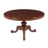 A Victorian mahogany circular centre table