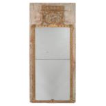 A painted and giltwood wall mirror on panel