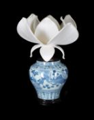 A Chinese blue and white vase in Ming style