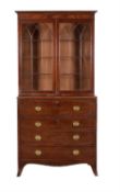 A George III mahogany secretaire bookcase