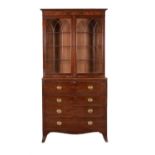 A George III mahogany secretaire bookcase