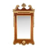A mahogany and giltwood wall mirror in George II style