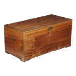An Anglo-colonial camphor wood and brass bound campaign or sea chest