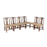 A set of six George III mahogany dining chairs