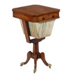 Y A Regency rosewood and brass inlaid work table