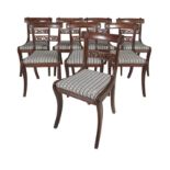 A set of eight Regency simulated rosewood dining chairs