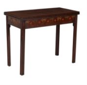 A George III mahogany and inlaid tea table