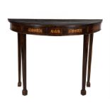 A simulated rosewood and painted side table in George III style