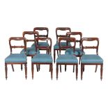 A set of eight early Victorian mahogany dining chairs