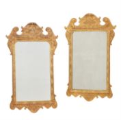 A pair of giltwood wall mirrors in George II style