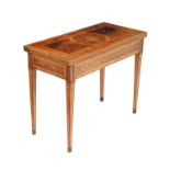 Y A Russian tulipwood and marquetry inlaid folding card table