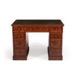 A Victorian mahogany twin pedestal desk