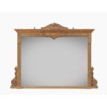 A Victorian giltwood and composition overmantel wall mirrror