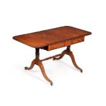 A Regency satinwood and mahogany crossbanded sofa table