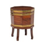 A George III mahogany and brass bound wine cooler