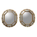 A pair of giltwood wall mirrors