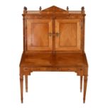 A South German chestnut and fruitwood bureau cabinet