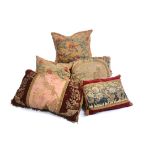 Three tapestry upholstered cushions