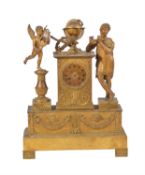 A French gilt metal mantle clock in Empire style
